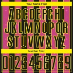 Yellow Sports Soccer Sublimation Custom Line Black Jersey Pink-Light Pinstripe Uniform Yellow Sports Soccer Sublimation Custom Line Black Jersey Pink-Light Pinstripe Uniform