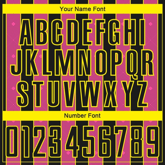 Yellow Sports Soccer Sublimation Custom Line Black Jersey Pink-Light Pinstripe Uniform Yellow Sports Soccer Sublimation Custom Line Black Jersey Pink-Light Pinstripe Uniform