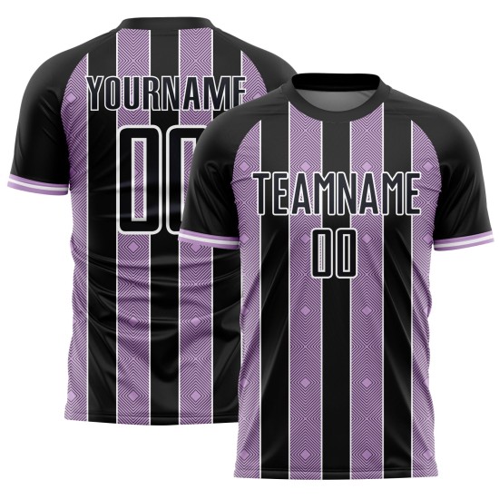 Line Pinstripe Jersey Purple-White Light Black Sports Soccer Sublimation Uniform Custom Line Pinstripe Jersey Purple-White Light Black Sports Soccer Sublimation Uniform Custom