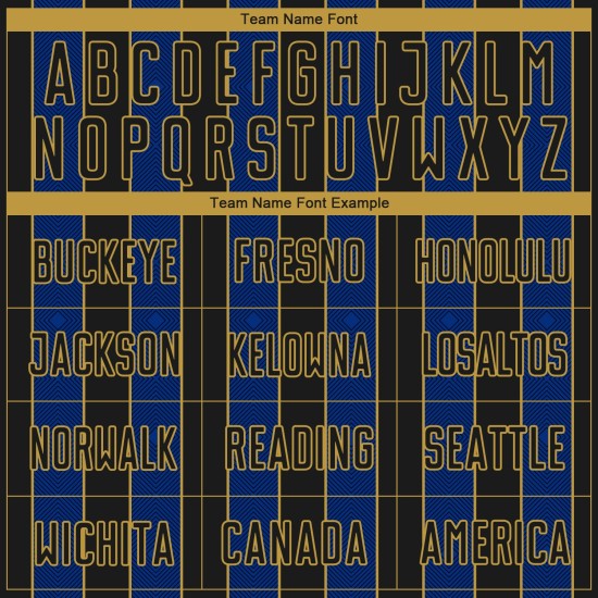 Black Jersey Gold Royal-Old Uniform Pinstripe Sublimation Sports Custom Soccer Line Black Jersey Gold Royal-Old Uniform Pinstripe Sublimation Sports Custom Soccer Line