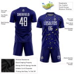 Custom Sublimation Navy Uniform Jersey Soccer White-Gold Custom Sublimation Navy Uniform Jersey Soccer White-Gold