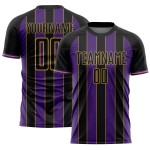Line Sublimation Pinstripe Gold Custom Sports Soccer Jersey Purple-Old Black Uniform Line Sublimation Pinstripe Gold Custom Sports Soccer Jersey Purple-Old Black Uniform