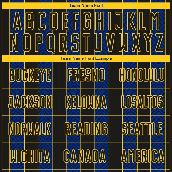 Pinstripe Royal-Yellow Jersey Sports Custom Soccer Line Uniform Sublimation Black Pinstripe Royal-Yellow Jersey Sports Custom Soccer Line Uniform Sublimation Black