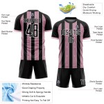 Line Sublimation Black Jersey Light Uniform Custom Pinstripe Pink-White Soccer Sports Line Sublimation Black Jersey Light Uniform Custom Pinstripe Pink-White Soccer Sports