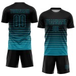 Soccer Jersey Pinstripe Sublimation Black Fashion Custom Teal Fade Uniform Soccer Jersey Pinstripe Sublimation Black Fashion Custom Teal Fade Uniform