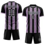 Line Pinstripe Jersey Purple-White Light Black Sports Soccer Sublimation Uniform Custom Line Pinstripe Jersey Purple-White Light Black Sports Soccer Sublimation Uniform Custom