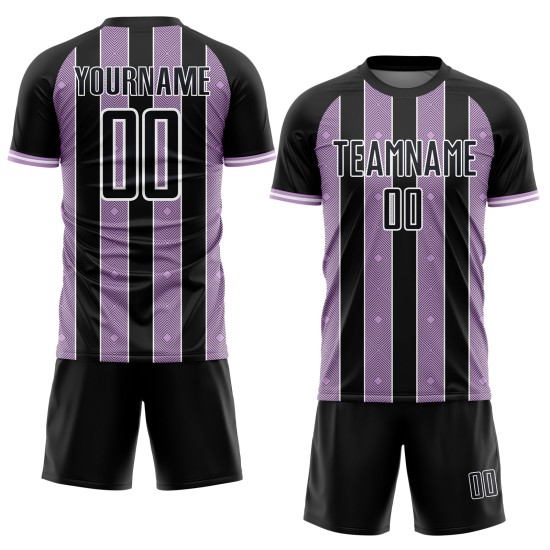 Line Pinstripe Jersey Purple-White Light Black Sports Soccer Sublimation Uniform Custom Line Pinstripe Jersey Purple-White Light Black Sports Soccer Sublimation Uniform Custom