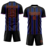 Royal-Orange Jersey Black Uniform Sports Sublimation Pinstripe Custom Soccer Line Royal-Orange Jersey Black Uniform Sports Sublimation Pinstripe Custom Soccer Line