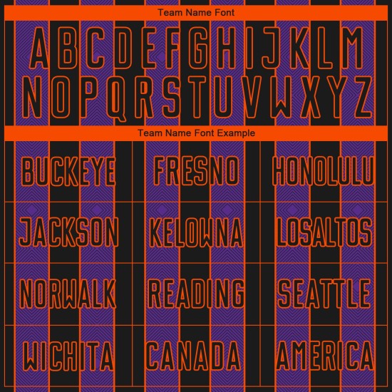 Sublimation Line Sports Black Pinstripe Uniform Soccer Custom Jersey Purple-Orange Sublimation Line Sports Black Pinstripe Uniform Soccer Custom Jersey Purple-Orange