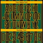 Sports Uniform Black Kelly Soccer Custom Jersey Pinstripe Line Green-Gold Sublimation Sports Uniform Black Kelly Soccer Custom Jersey Pinstripe Line Green-Gold Sublimation