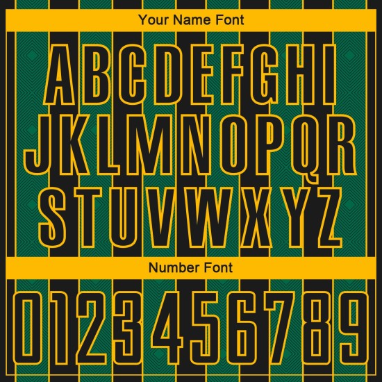 Sports Uniform Black Kelly Soccer Custom Jersey Pinstripe Line Green-Gold Sublimation Sports Uniform Black Kelly Soccer Custom Jersey Pinstripe Line Green-Gold Sublimation