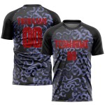 Black Soccer Red-Purple Uniform Custom Jersey Third Sublimation Black Soccer Red-Purple Uniform Custom Jersey Third Sublimation