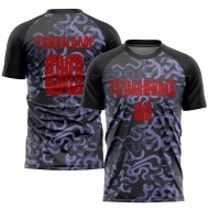 Black Soccer Red-Purple Uniform Custom Jersey Third Sublimation