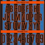 Custom Soccer Pinstripe Sublimation Powder Sports Line Jersey Black Blue-Orange Uniform