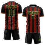 Jersey Red-Neon Pinstripe Soccer Green Sports Sublimation Line Custom Black Uniform Jersey Red-Neon Pinstripe Soccer Green Sports Sublimation Line Custom Black Uniform