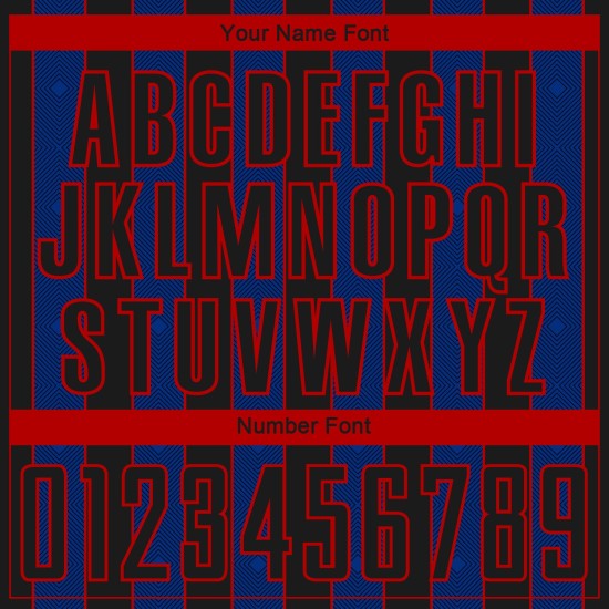 Black Soccer Line Uniform Custom Sublimation Jersey Pinstripe Sports Royal-Red Black Soccer Line Uniform Custom Sublimation Jersey Pinstripe Sports Royal-Red