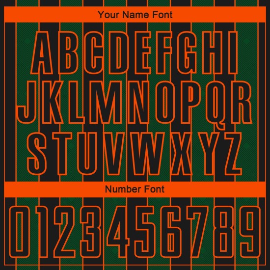 Pinstripe Sports Green-Orange Custom Sublimation Soccer Uniform Line Jersey Black Pinstripe Sports Green-Orange Custom Sublimation Soccer Uniform Line Jersey Black