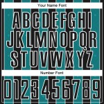 Custom Pinstripe Uniform Teal-White Sports Jersey Line Soccer Black Sublimation Custom Pinstripe Uniform Teal-White Sports Jersey Line Soccer Black Sublimation