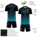 Soccer Jersey Pinstripe Sublimation Black Fashion Custom Teal Fade Uniform Soccer Jersey Pinstripe Sublimation Black Fashion Custom Teal Fade Uniform