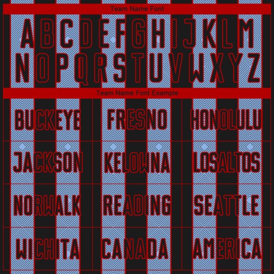 Sports Line Custom Jersey Black Pinstripe Blue-Red Light Uniform Soccer Sublimation Sports Line Custom Jersey Black Pinstripe Blue-Red Light Uniform Soccer Sublimation