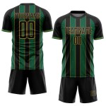 Uniform Gold Kelly Green-Old Jersey Black Custom Sublimation Line Sports Soccer Pinstripe Uniform Gold Kelly Green-Old Jersey Black Custom Sublimation Line Sports Soccer Pinstripe