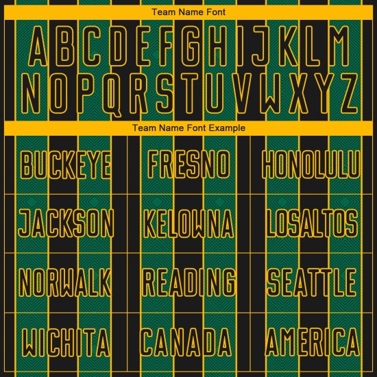 Sports Uniform Black Kelly Soccer Custom Jersey Pinstripe Line Green-Gold Sublimation Sports Uniform Black Kelly Soccer Custom Jersey Pinstripe Line Green-Gold Sublimation