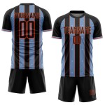 Sports Custom Sublimation Jersey Line Light Black Blue-Orange Uniform Soccer Pinstripe Sports Custom Sublimation Jersey Line Light Black Blue-Orange Uniform Soccer Pinstripe