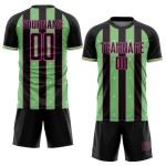 Uniform Soccer Sports Pea Sublimation Jersey Pinstripe Line Black Green-Pink Custom Uniform Soccer Sports Pea Sublimation Jersey Pinstripe Line Black Green-Pink Custom