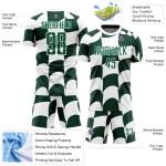 Uniform Soccer Custom Green Plaid White Jersey Sublimation Uniform Soccer Custom Green Plaid White Jersey Sublimation