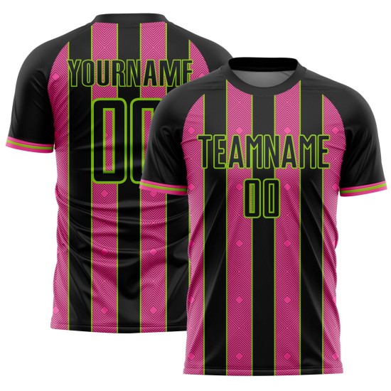 Line Uniform Jersey Black Soccer Custom Pink-Neon Pinstripe Sports Green Sublimation Line Uniform Jersey Black Soccer Custom Pink-Neon Pinstripe Sports Green Sublimation