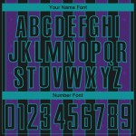 Sports Uniform Jersey Black Custom Soccer Pinstripe Line Sublimation Purple-Teal Sports Uniform Jersey Black Custom Soccer Pinstripe Line Sublimation Purple-Teal