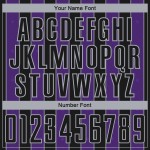 Jersey Sublimation Sports Custom Uniform Purple-Gray Line Black Soccer Pinstripe Jersey Sublimation Sports Custom Uniform Purple-Gray Line Black Soccer Pinstripe