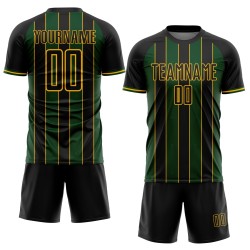 Jersey Sports Line Pinstripe Soccer Black Custom Sublimation Uniform Green-Gold Jersey Sports Line Pinstripe Soccer Black Custom Sublimation Uniform Green-Gold