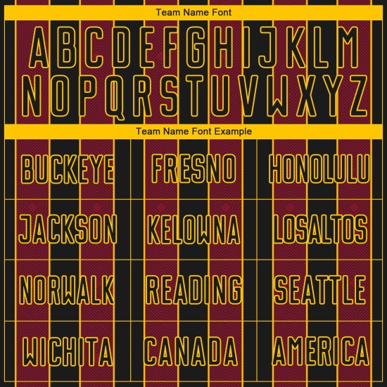 Custom Uniform Crimson-Gold Sublimation Jersey Sports Line Pinstripe Soccer Black Custom Uniform Crimson-Gold Sublimation Jersey Sports Line Pinstripe Soccer Black