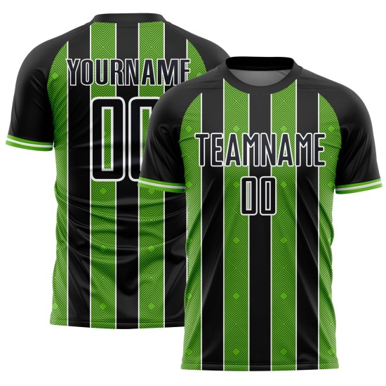 Jersey Custom Line Sublimation Green-White Black Pinstripe Uniform Sports Aurora Soccer Jersey Custom Line Sublimation Green-White Black Pinstripe Uniform Sports Aurora Soccer