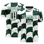 Uniform Soccer Custom Green Plaid White Jersey Sublimation Uniform Soccer Custom Green Plaid White Jersey Sublimation
