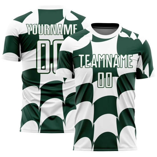 Uniform Soccer Custom Green Plaid White Jersey Sublimation Uniform Soccer Custom Green Plaid White Jersey Sublimation