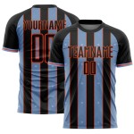 Sports Custom Sublimation Jersey Line Light Black Blue-Orange Uniform Soccer Pinstripe Sports Custom Sublimation Jersey Line Light Black Blue-Orange Uniform Soccer Pinstripe