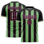 Uniform Soccer Sports Pea Sublimation Jersey Pinstripe Line Black Green-Pink Custom Uniform Soccer Sports Pea Sublimation Jersey Pinstripe Line Black Green-Pink Custom