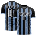 Uniform Custom Soccer Jersey Line Black Pinstripe Sports Light Sublimation Blue-White Uniform Custom Soccer Jersey Line Black Pinstripe Sports Light Sublimation Blue-White