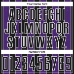 Jersey Uniform Sports Sublimation Pinstripe Line Soccer Custom Black Purple-White Jersey Uniform Sports Sublimation Pinstripe Line Soccer Custom Black Purple-White
