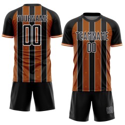 Custom Uniform Soccer Jersey Texas Pinstripe Sports Orange-White Line Black Sublimation Custom Uniform Soccer Jersey Texas Pinstripe Sports Orange-White Line Black Sublimation
