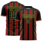 Jersey Red-Neon Pinstripe Soccer Green Sports Sublimation Line Custom Black Uniform Jersey Red-Neon Pinstripe Soccer Green Sports Sublimation Line Custom Black Uniform