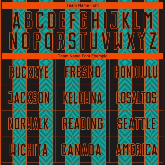 Black Soccer Aqua-Orange Sublimation Uniform Custom Line Sports Jersey Pinstripe Black Soccer Aqua-Orange Sublimation Uniform Custom Line Sports Jersey Pinstripe