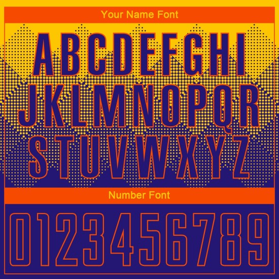 Purple-Orange Custom Sublimation Dark Gold Soccer Uniform Jersey Purple-Orange Custom Sublimation Dark Gold Soccer Uniform Jersey