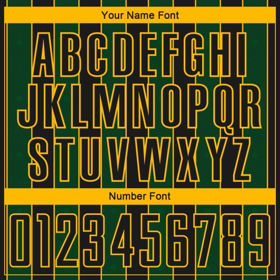 Jersey Sports Line Pinstripe Soccer Black Custom Sublimation Uniform Green-Gold Jersey Sports Line Pinstripe Soccer Black Custom Sublimation Uniform Green-Gold