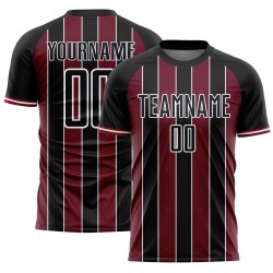 Line Uniform Sports Pinstripe Jersey Custom Soccer Crimson-White Sublimation Black