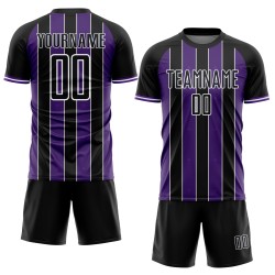 Jersey Uniform Sports Sublimation Pinstripe Line Soccer Custom Black Purple-White Jersey Uniform Sports Sublimation Pinstripe Line Soccer Custom Black Purple-White