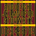 Custom Uniform Crimson-Gold Sublimation Jersey Sports Line Pinstripe Soccer Black Custom Uniform Crimson-Gold Sublimation Jersey Sports Line Pinstripe Soccer Black