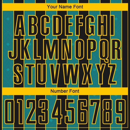 Teal-Yellow Uniform Soccer Line Custom Sports Jersey Sublimation Pinstripe Black Teal-Yellow Uniform Soccer Line Custom Sports Jersey Sublimation Pinstripe Black